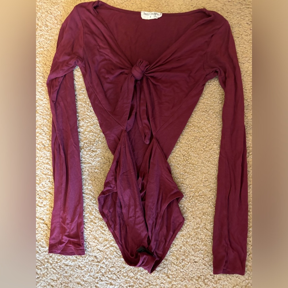 Women's Burgundy Long Sleeve Top